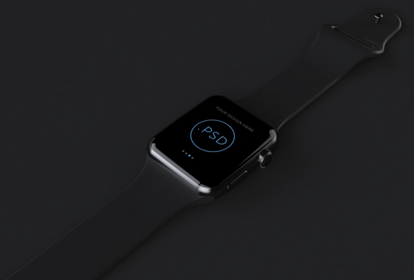 黑色背景AppleWatch樣機(jī)