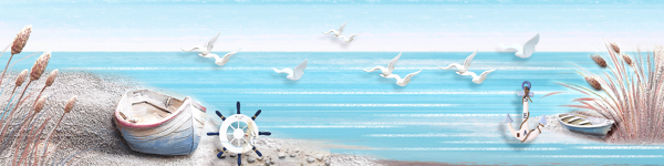 海邊風(fēng)景床頭畫