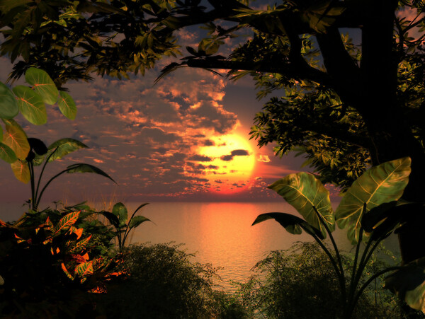 日落黄昏美丽风景图片