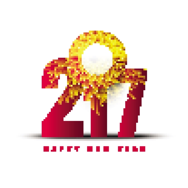 紅色數(shù)字白色新年背景