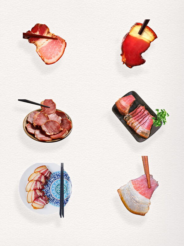 中式美食美味食物腊味食品设计元素装饰图案