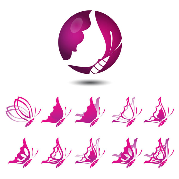紫色蝴蝶logo设计图片