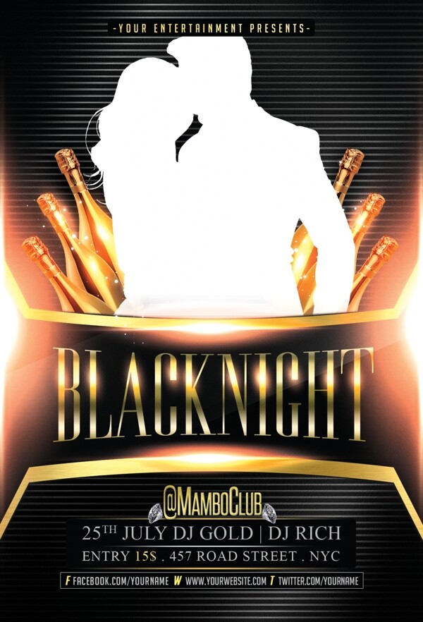 BlackNight宣傳單模板