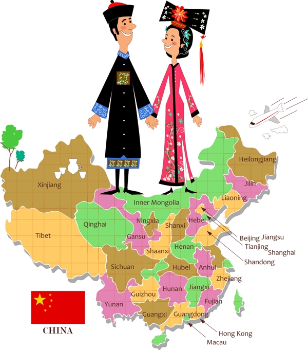 矢量人物素材地圖