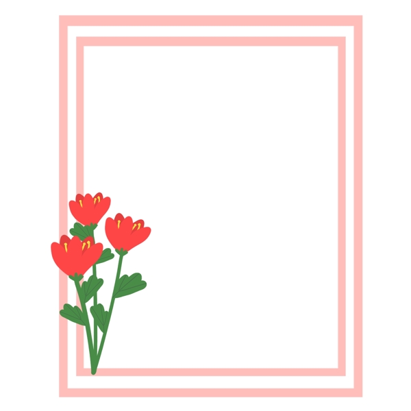 花朵方形边框插画