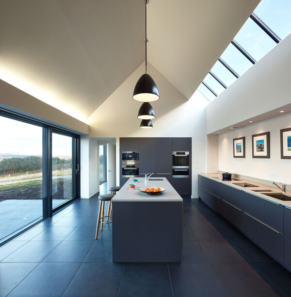 大户型北欧风格灰色质感地板客厅室内装修图