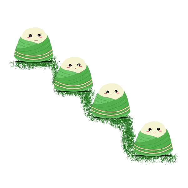 手繪卡通端午可愛粽子PNG素材