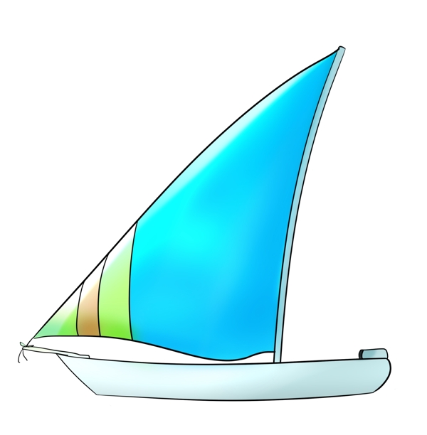 蓝色船帆帆船