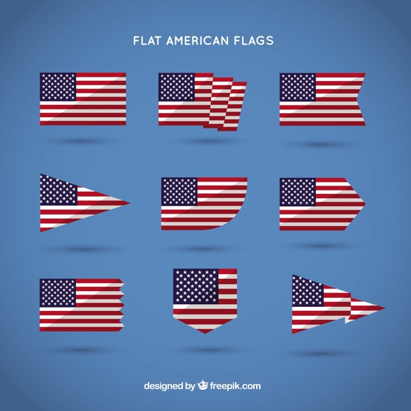 扁平美国国旗