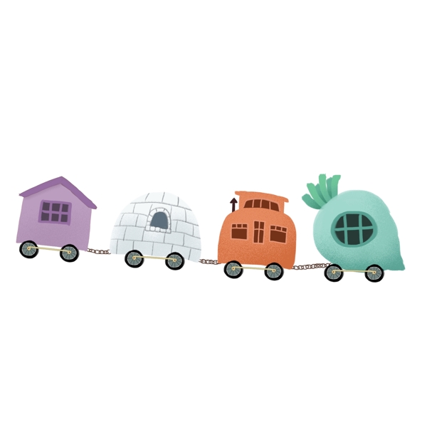 卡通可爱玩具小火车设计可商用元素