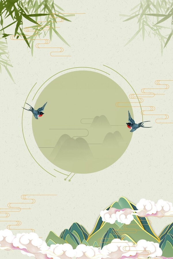 綠色清新文藝廣告背景