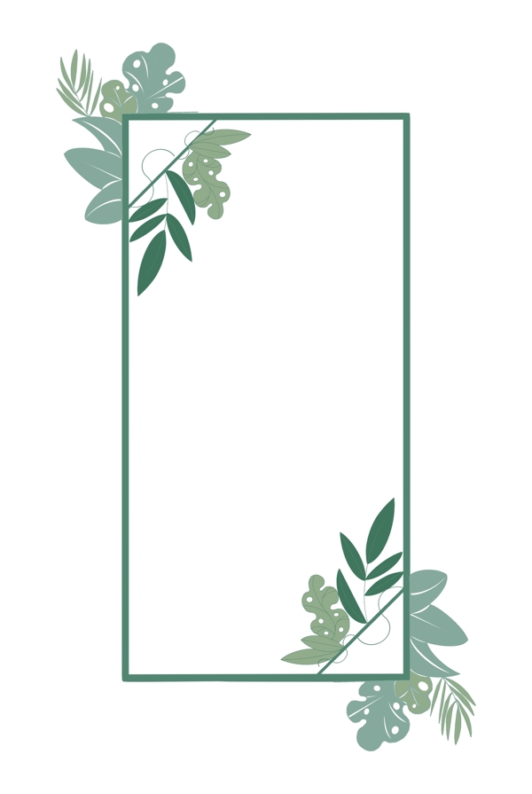 绿色植物不规则边框纹理