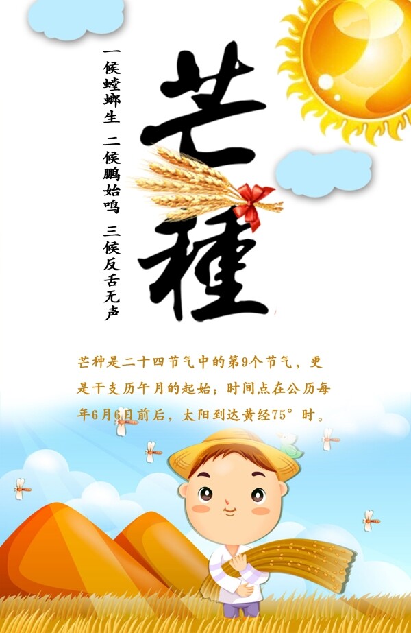 二十四節(jié)氣之芒種海報PSD圖片