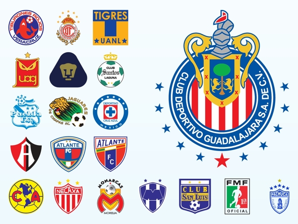20墨西哥足球的标志符号向量集