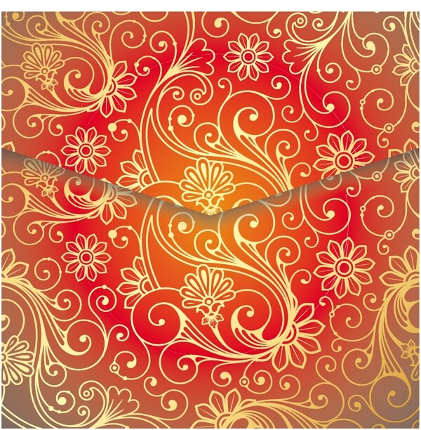 絢麗花紋背景素材