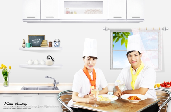 PSD韩国厨师素材