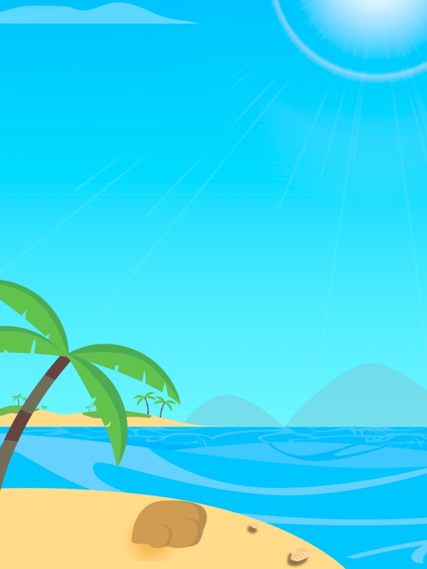 蓝色休闲度假海边沙滩自然背景图