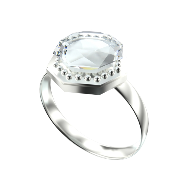 3D女性钻石戒指