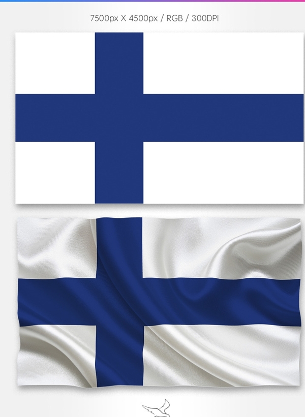 芬兰国旗分层psd