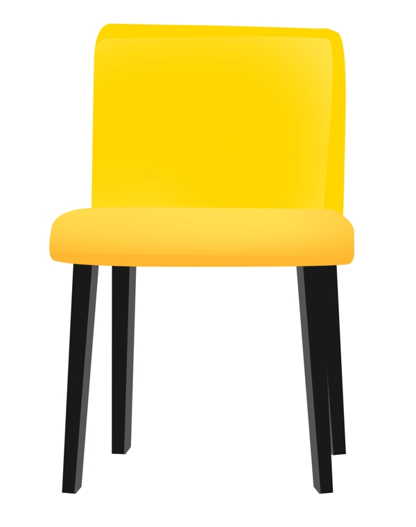 美丽黄色椅子插画