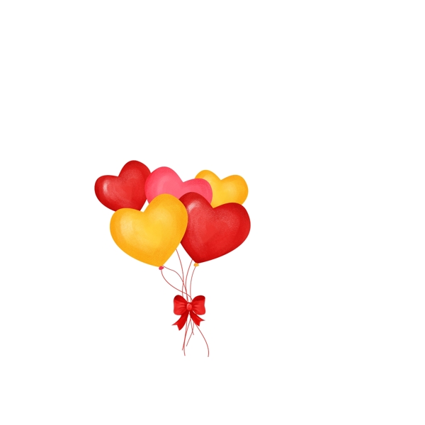 情人节气球礼物插画