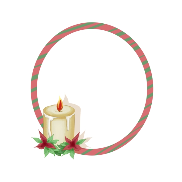 圣诞节蜡烛边框插画