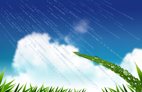 夏季雨清涼背景