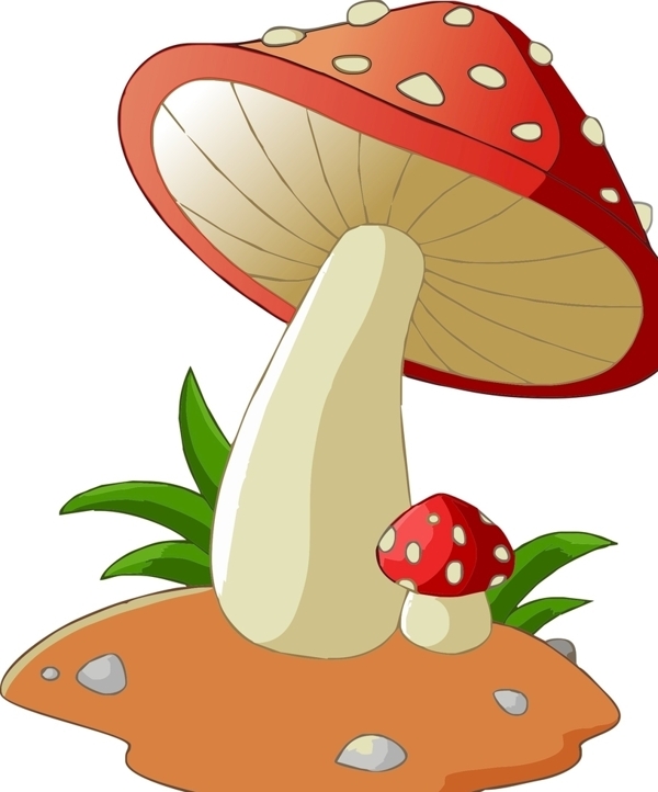 卡通可爱红色蘑菇