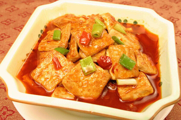 家常菜剁椒肉末煎豆腐图片