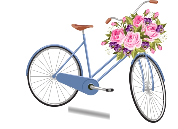 自行車上的花束