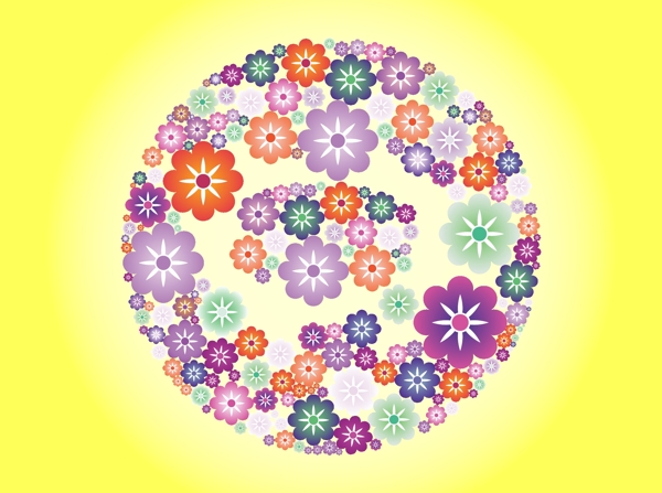 矢量花朵圖案素材