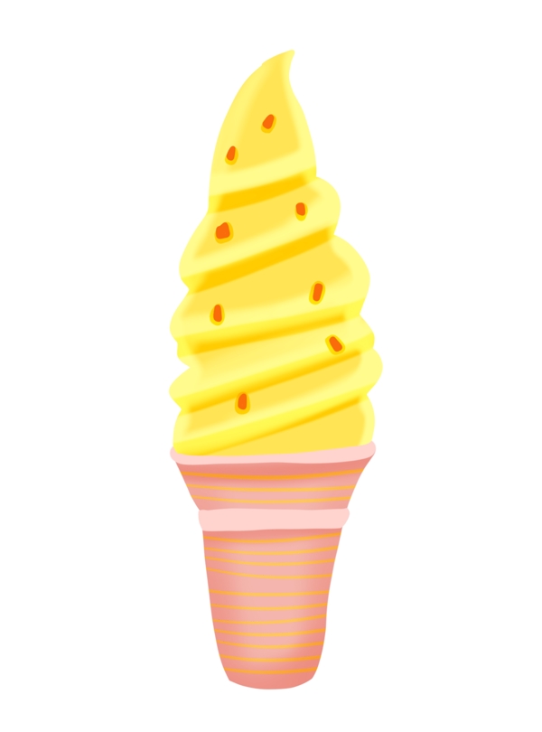 黄色芒果冰淇淋