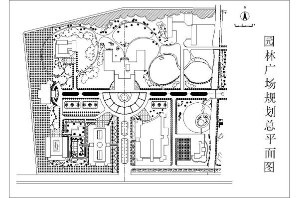 某园林广场规划设计平面图