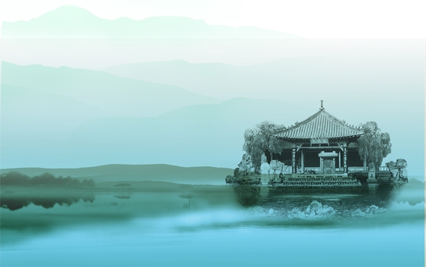 水墨山水趵突泉