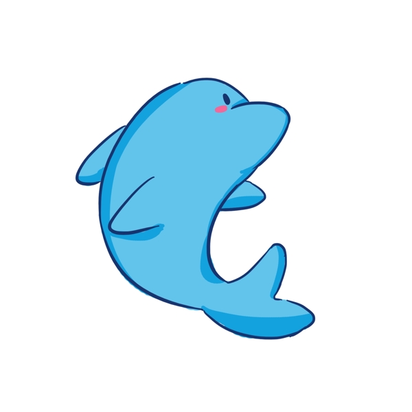 夏日海洋海豚可爱海洋馆卡通免扣PNG