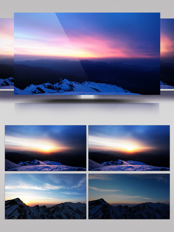 雪山日落自然风光实拍视频素材