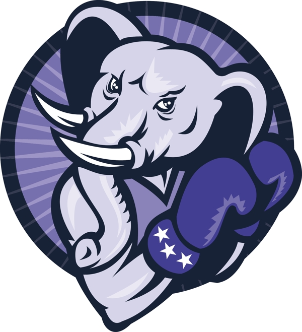 民主党的吉祥物大象用拳击手套