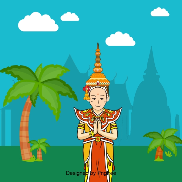 泰国这个宏伟的宫殿椰树