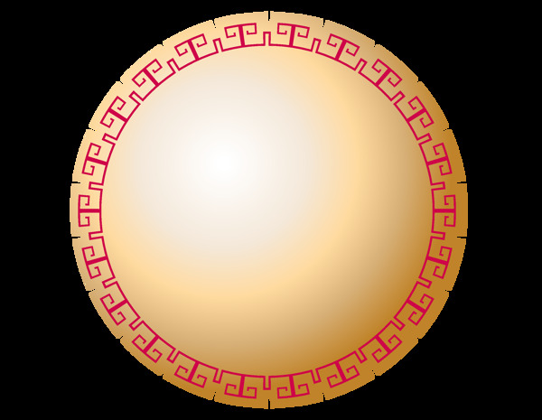金色圆形盘子png元素