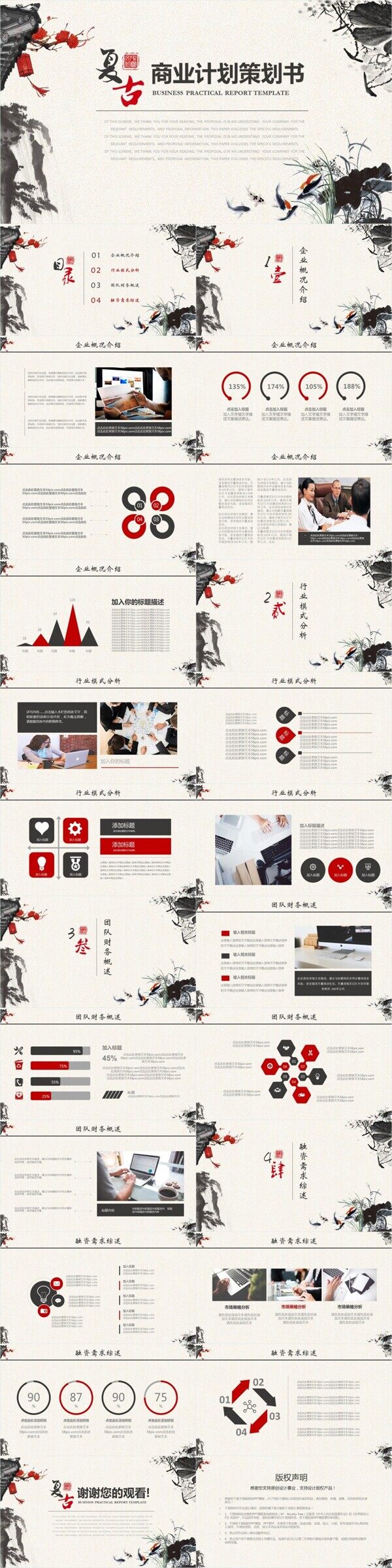 簡約復(fù)古創(chuàng)業(yè)融資商業(yè)計劃策劃書PPT模板