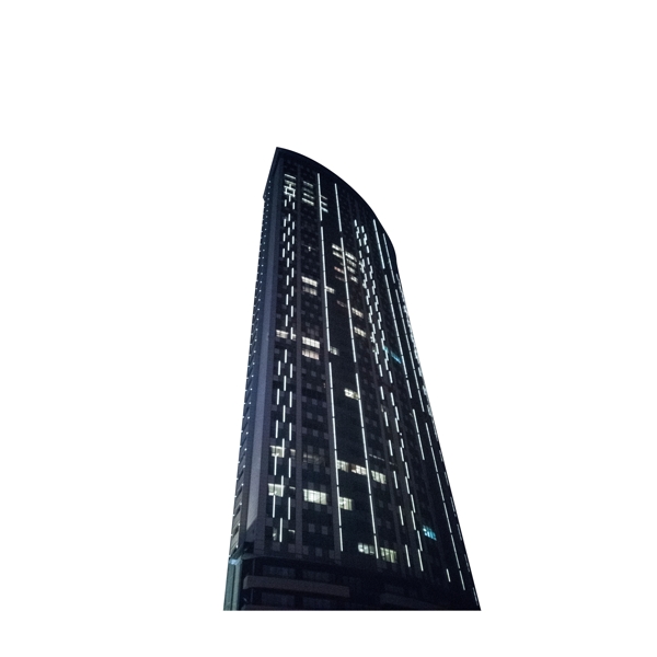 黑色立體建筑大廈元素