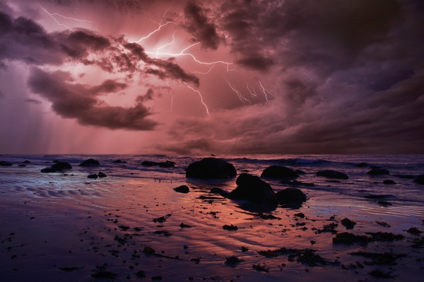 雷电闪电乌云自然风景图片素材