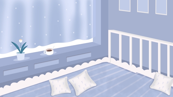 冬季家居卧室背景素材