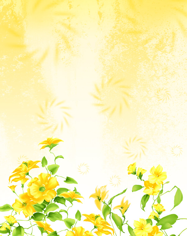 黃色的花朵底紋設(shè)計