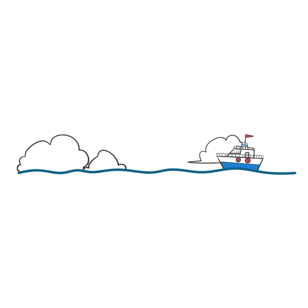 小船分割线的插画