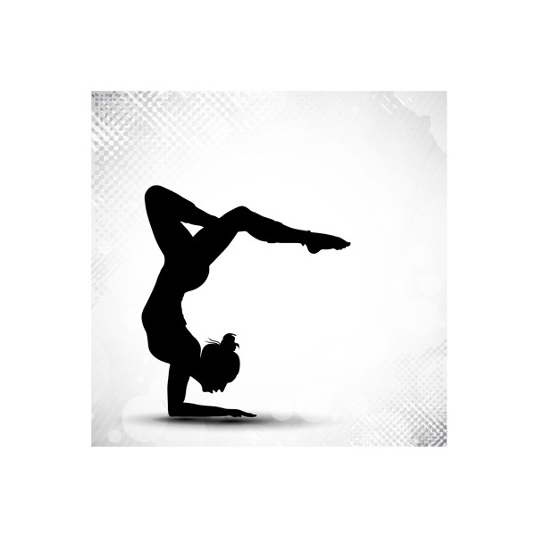 艺术体操的女孩在灰色的颜色eps10在肮脏的背景图