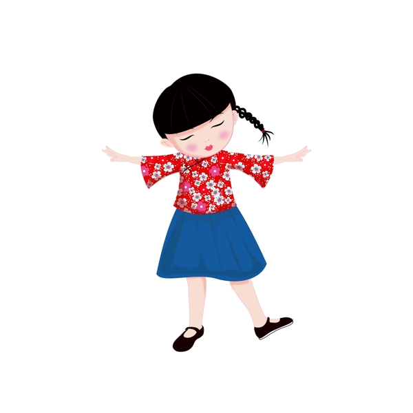 民國衣服的女孩