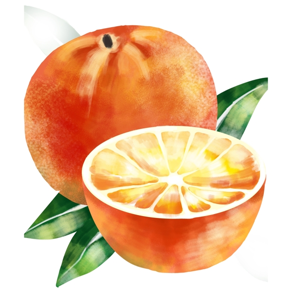 橙子透明PNG免扣素材