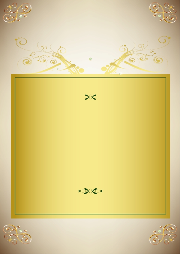 金色花紋邊框背景