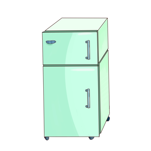 厨房家具冰箱插画